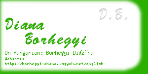 diana borhegyi business card